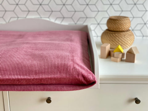 Bezug für Wickeltischauflage Cord Breitcord Rosa
