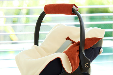 Decke für Babyschale Winter Doppelkrepp Rot Herbstrot