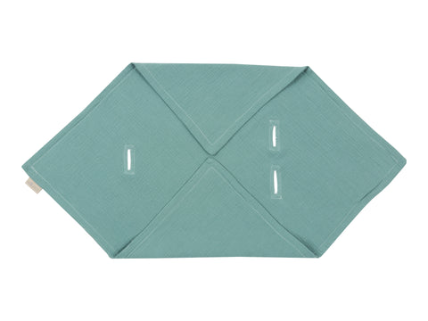 Babydecke für Babyschale Sommer Musselin nilblau