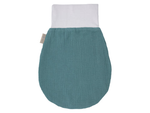 Strampelsack Herbst Winter Musselin nilblau