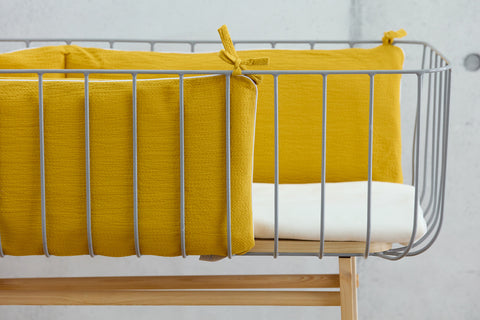 Bettumrandung Nestchen Doppelkrepp Gelb Mustard