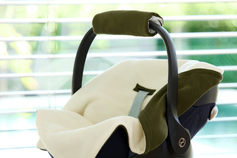 Decke für Babyschale Winter Doppelkrepp Grün Herbstgrün