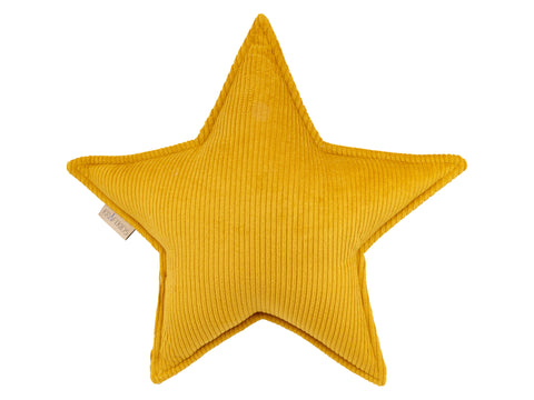 Sternkissen Cord Breitcord Gelb Mustard