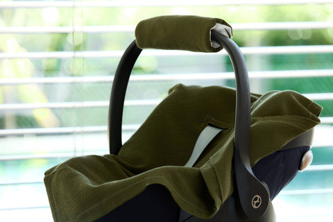 Babydecke für Babyschale Sommer aus Doppelkrepp – grün herbstgrün, Anwendung