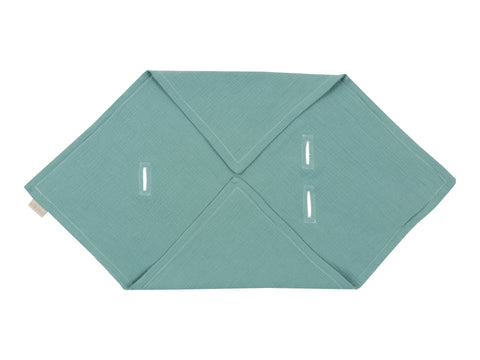 Babydecke für Babyschale Sommer aus Musselin – nilblau, Produktansicht
