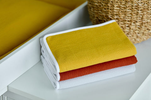 Wickelunterlage Doppelkrepp in Gelb Mustard, 60 x 60 cm