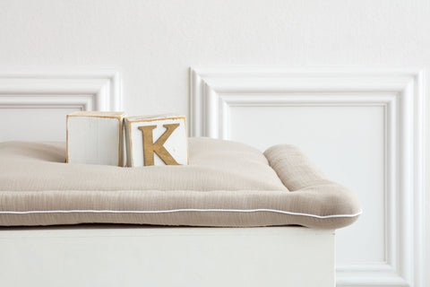 Wickelauflage Musselin – beige, Detailansicht