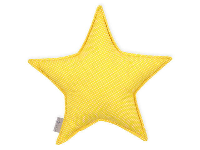Sternkissen weiße Punkte auf Gelb