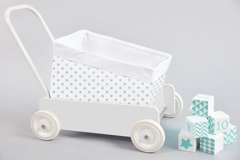 Körbchen Uniweiss graue Punkte auf Weiss