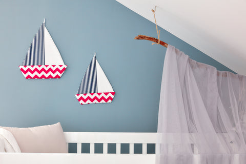 Segelboot Chevron magenta