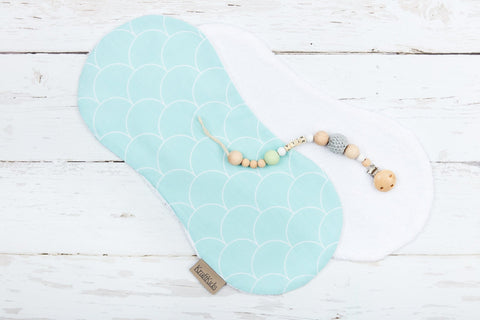 Spucktuch weiße Halbkreise auf Pastelmint