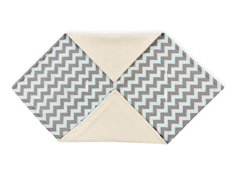 Decke für Babyschale Winter Chevron hellgrau und mint