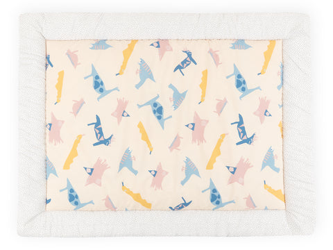 Krabbeldecke Musselin Zoe´s Dinosaurier auf Beige
