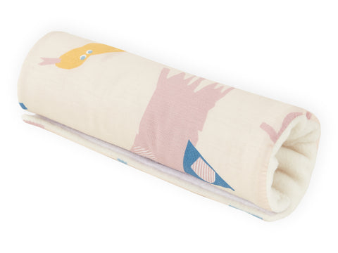 Armschoner Babyschale Musselin Zoe´s Dinosaurier auf Beige