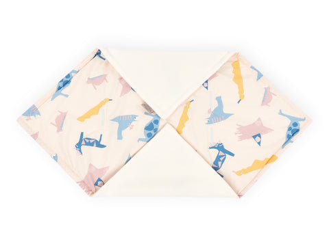 Decke für Babyschale Winter Musselin Zoe´s Dinosaurier auf Beige